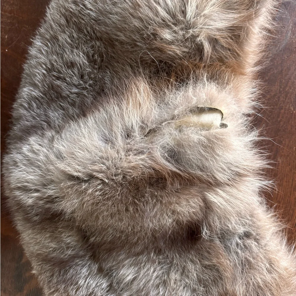 Vintage 70s Luxury Brown Genuine Leather Coat with Large Fur Collar Size XS - Picture 6 of 9